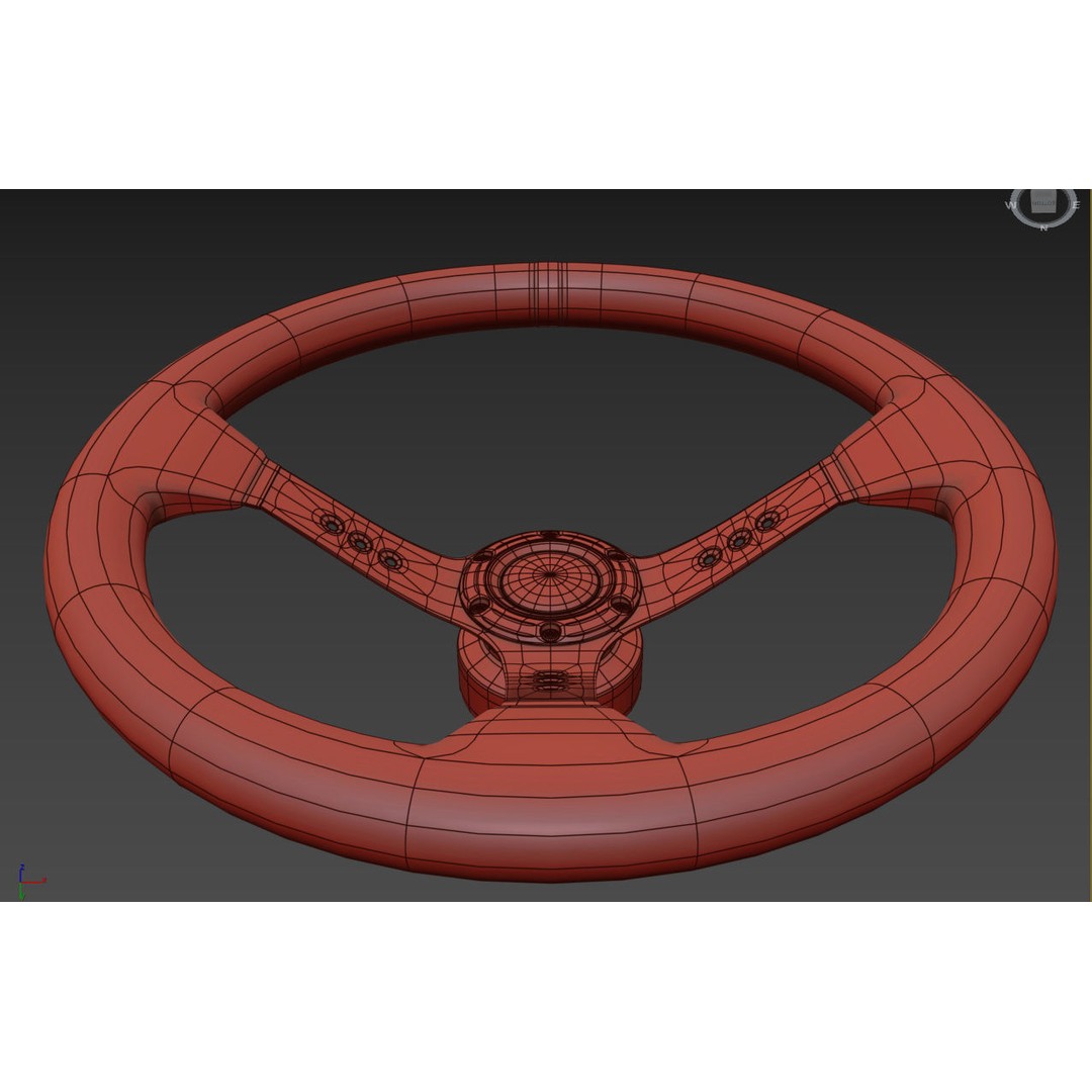MOMO Steering Wheel 3D Model – High Poly PBR Vehicle Part, FBX & OBJ - View 30