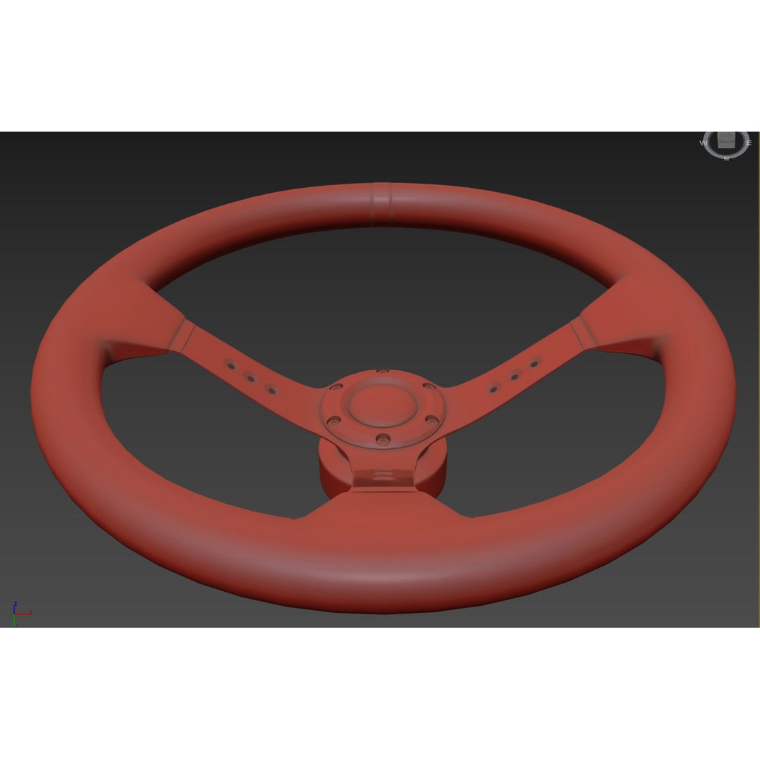 MOMO Steering Wheel 3D Model – High Poly PBR Vehicle Part, FBX & OBJ - View 31