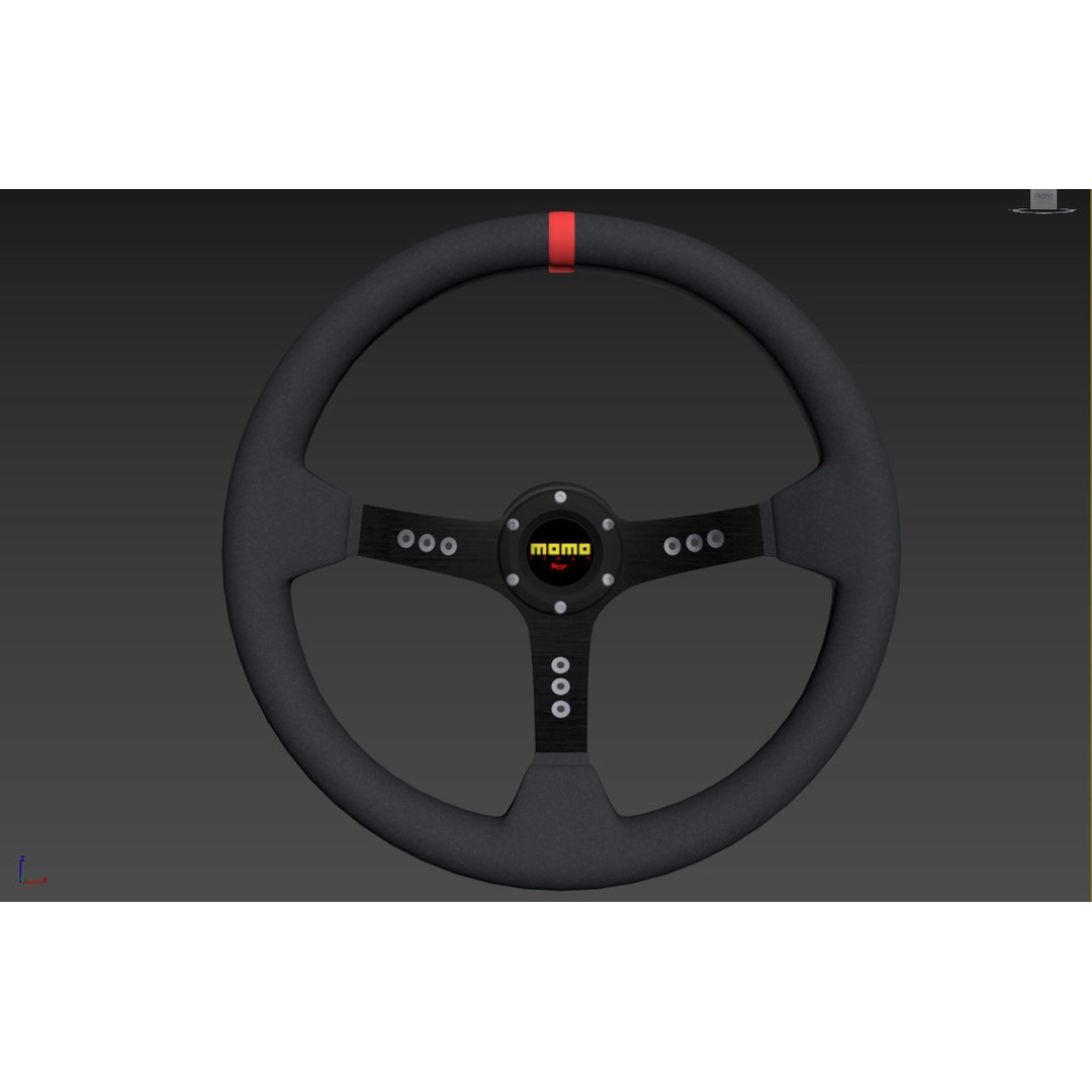 MOMO Steering Wheel 3D Model – High Poly PBR Vehicle Part, FBX & OBJ - View 32