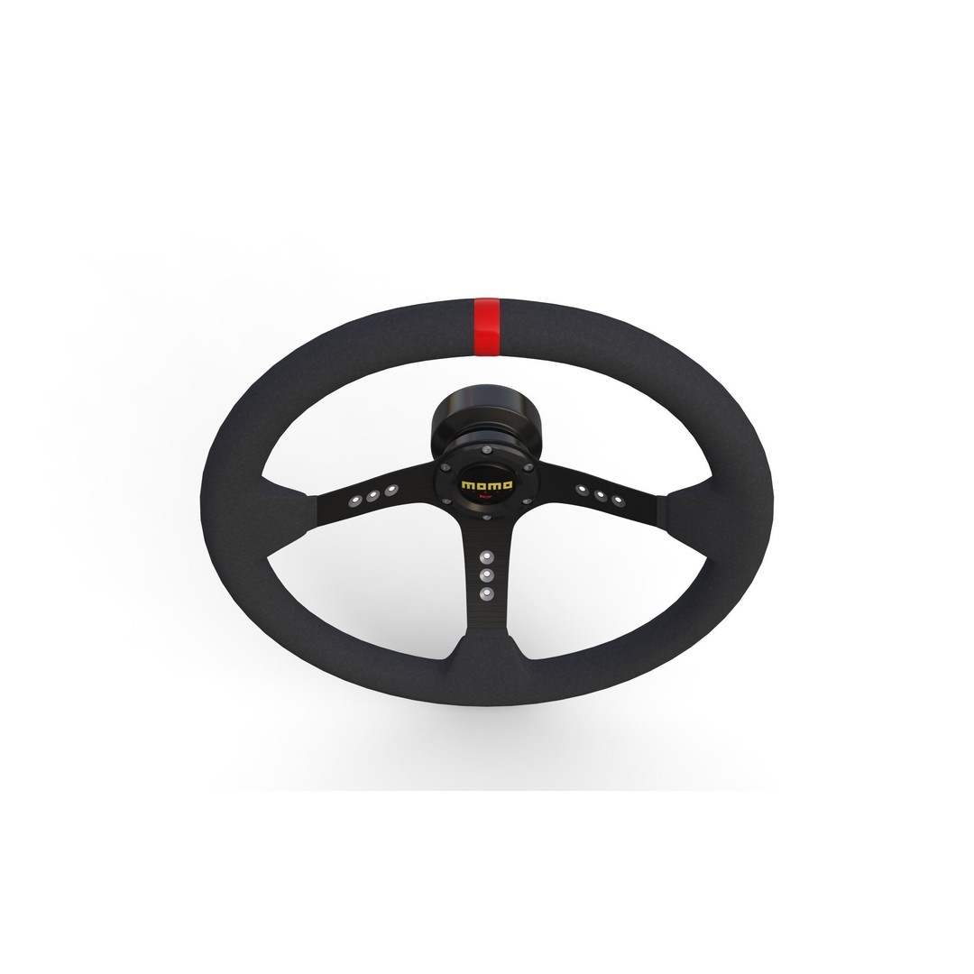 MOMO Steering Wheel 3D Model – High Poly PBR Vehicle Part, FBX & OBJ - View 8