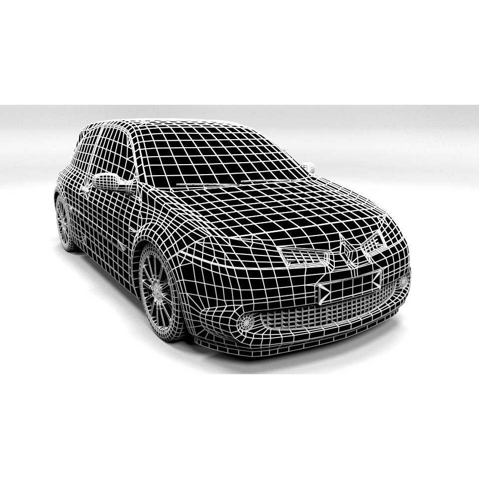 Renault Megane RS Coupe 3D Model – Low Poly Game Asset, FBX - View 3