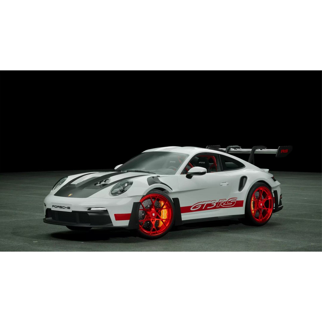 Porsche 911 992 GT3 RS 3D Model – Low Poly Game Asset, FBX, PBR Textures - View 2