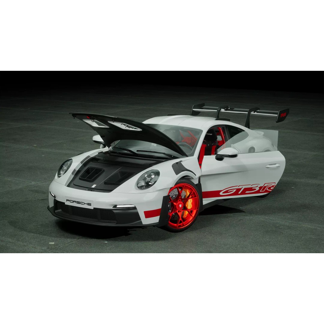 Porsche 911 992 GT3 RS 3D Model – Low Poly Game Asset, FBX, PBR Textures - View 6