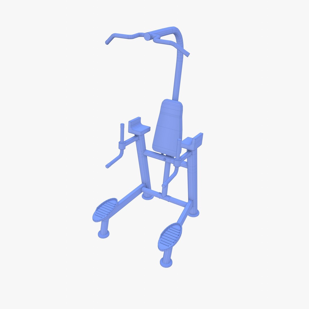 Chin Up and Dip Station 3D Model – Realistic Gym Equipment, PBR Textures