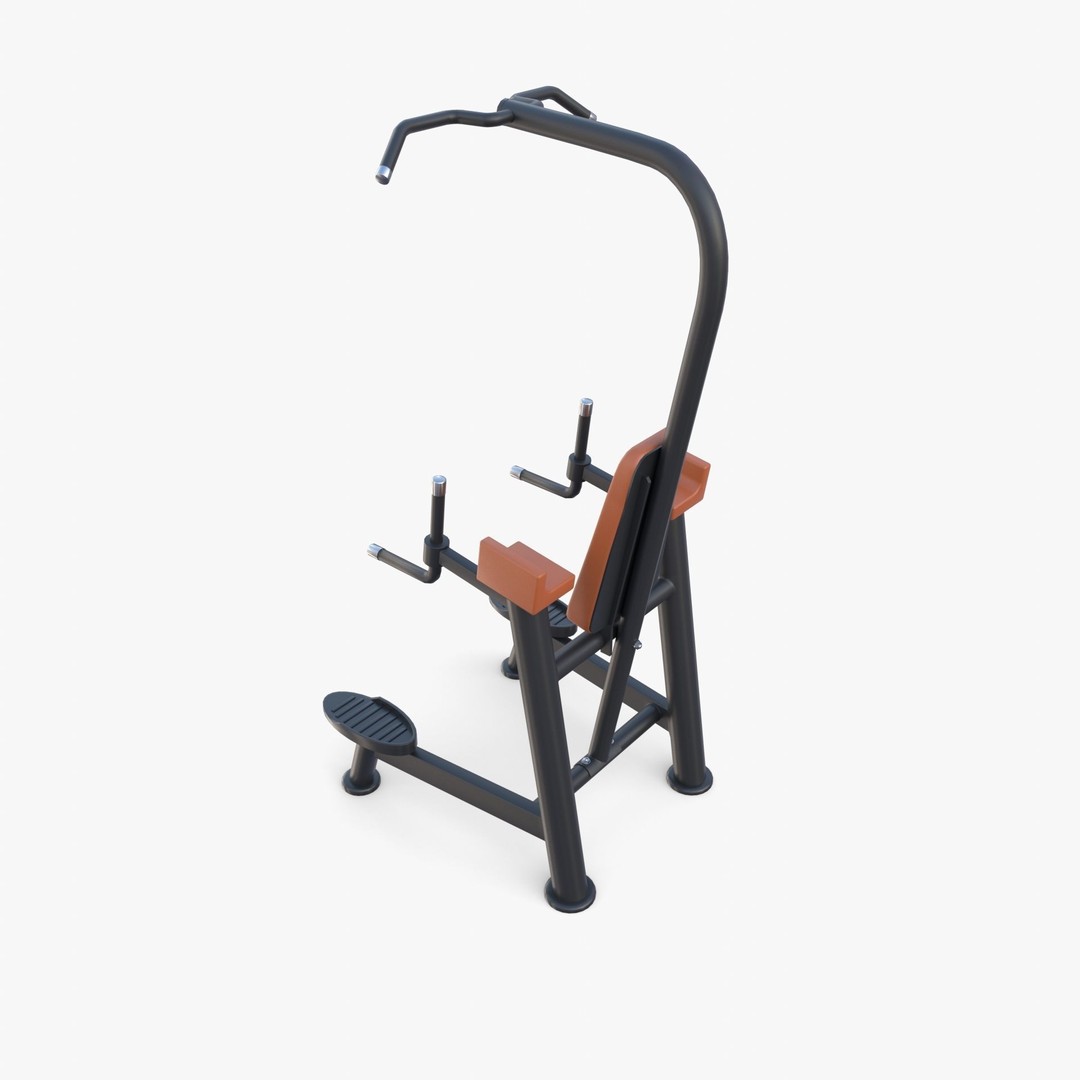 Chin Up and Dip Station 3D Model – Realistic Gym Equipment, PBR Textures - View 10