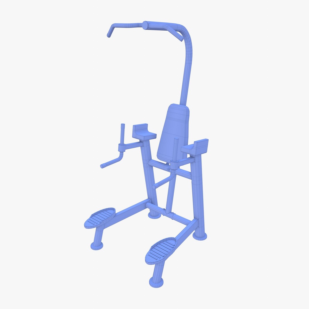 Chin Up and Dip Station 3D Model – Realistic Gym Equipment, PBR Textures - View 13