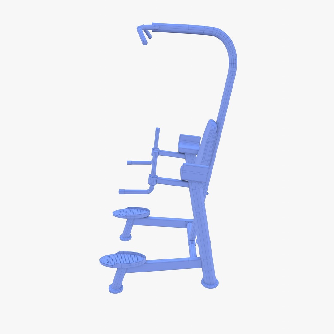 Chin Up and Dip Station 3D Model – Realistic Gym Equipment, PBR Textures - View 14