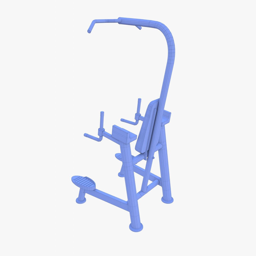 Chin Up and Dip Station 3D Model – Realistic Gym Equipment, PBR Textures - View 15