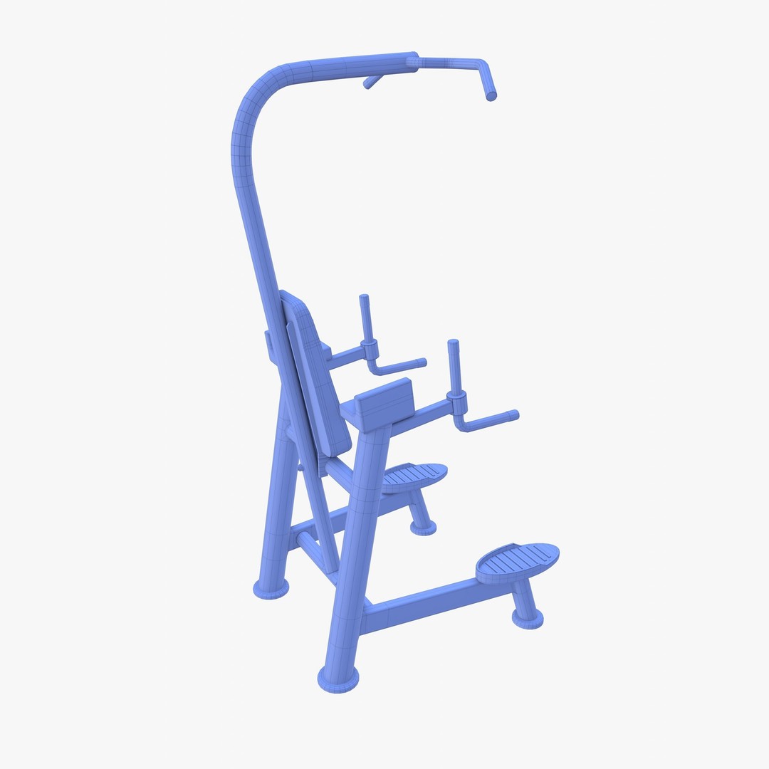 Chin Up and Dip Station 3D Model – Realistic Gym Equipment, PBR Textures - View 16