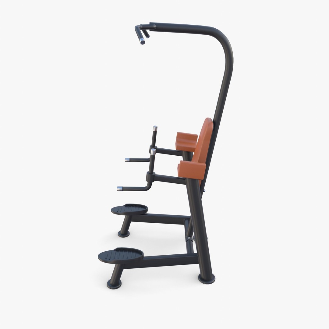 Chin Up and Dip Station 3D Model – Realistic Gym Equipment, PBR Textures - View 3