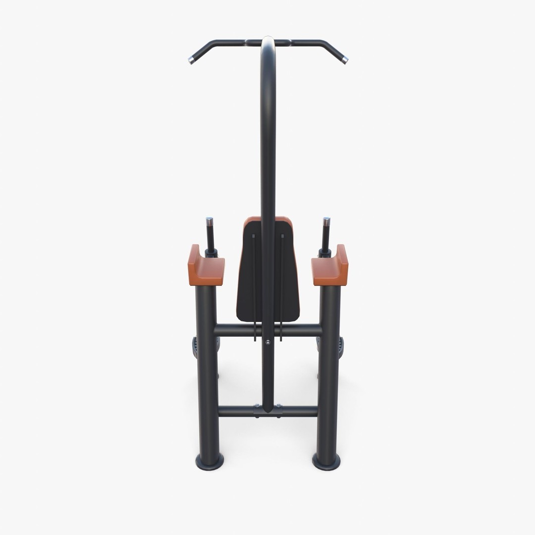Chin Up and Dip Station 3D Model – Realistic Gym Equipment, PBR Textures - View 5