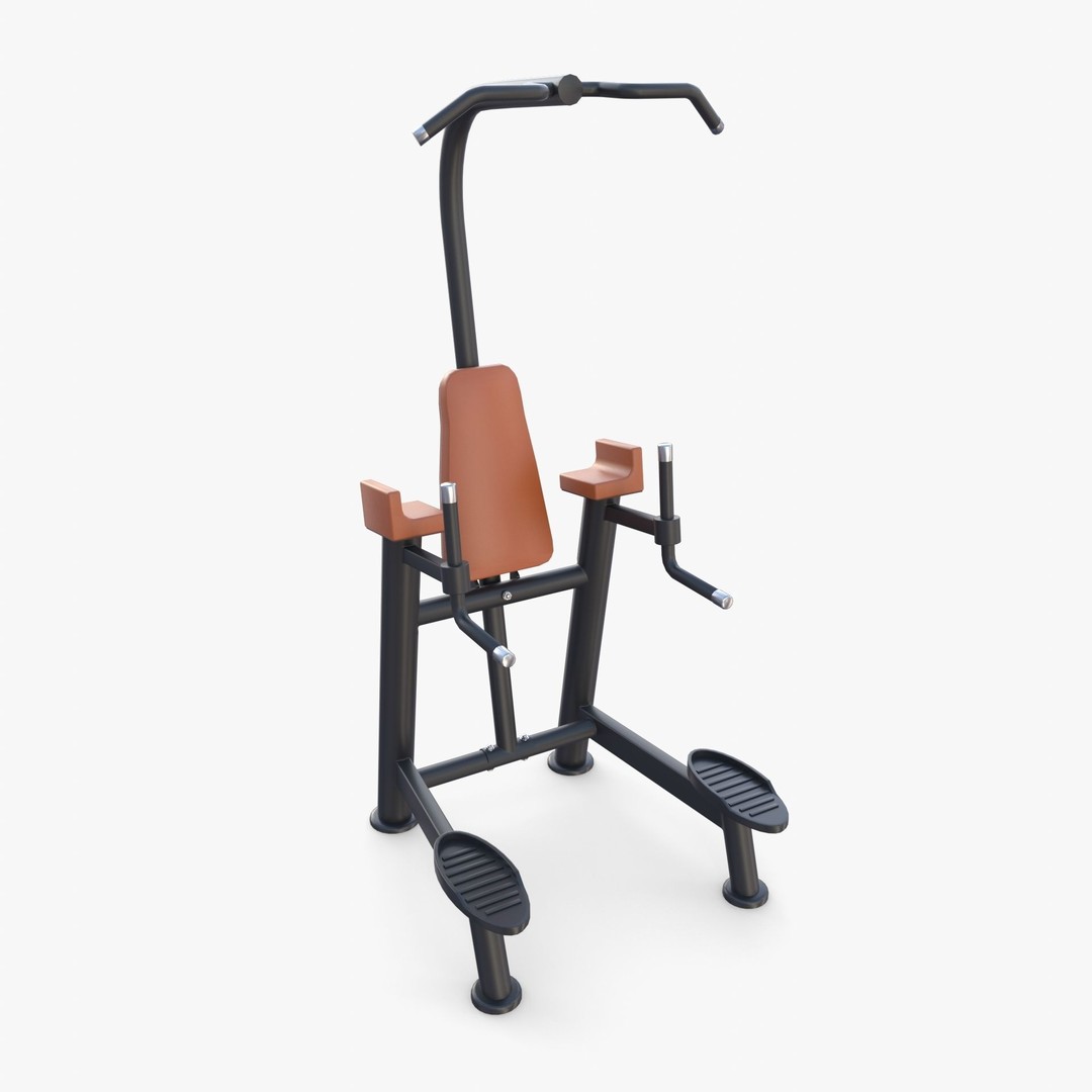 Chin Up and Dip Station 3D Model – Realistic Gym Equipment, PBR Textures - View 8