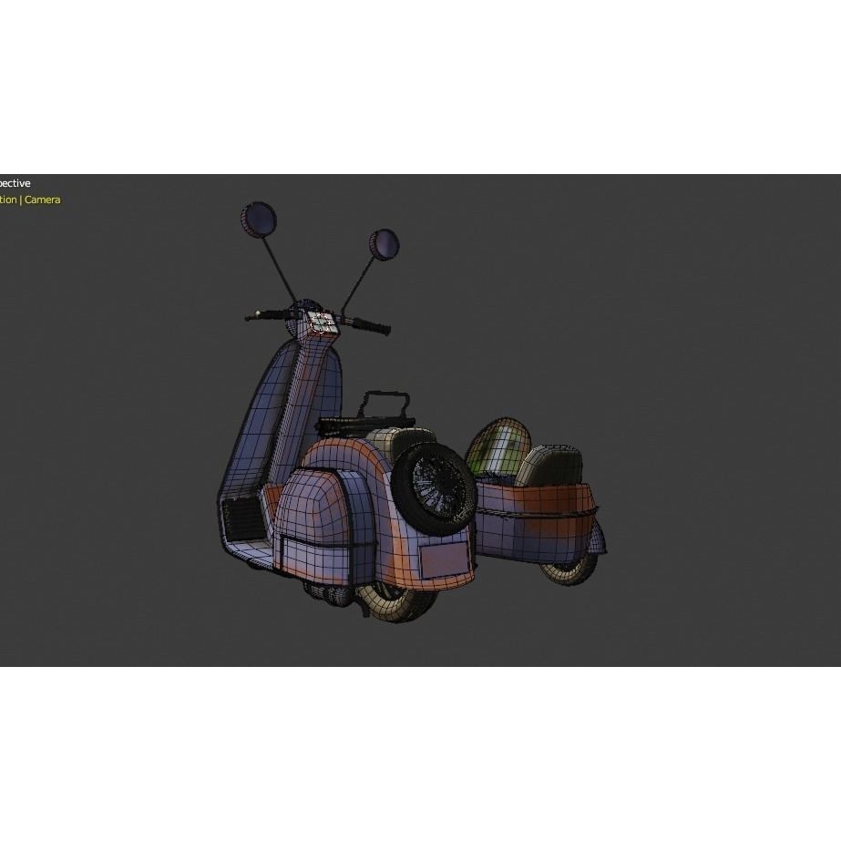 Old Scooter 3D Model – PBR Textured Vehicle Asset, FBX, OBJ - View 14
