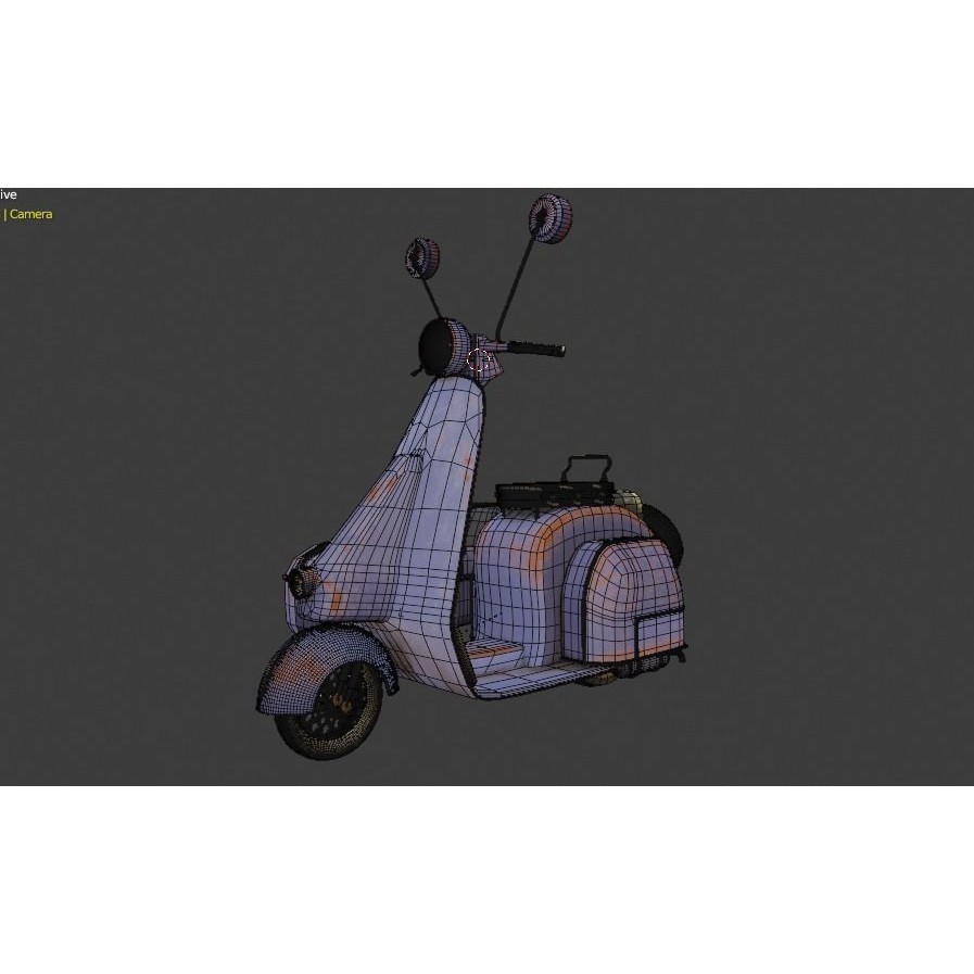 Old Scooter 3D Model – PBR Textured Vehicle Asset, FBX, OBJ - View 15