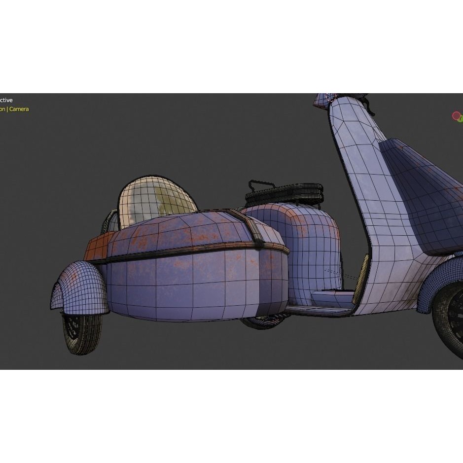 Old Scooter 3D Model – PBR Textured Vehicle Asset, FBX, OBJ - View 16