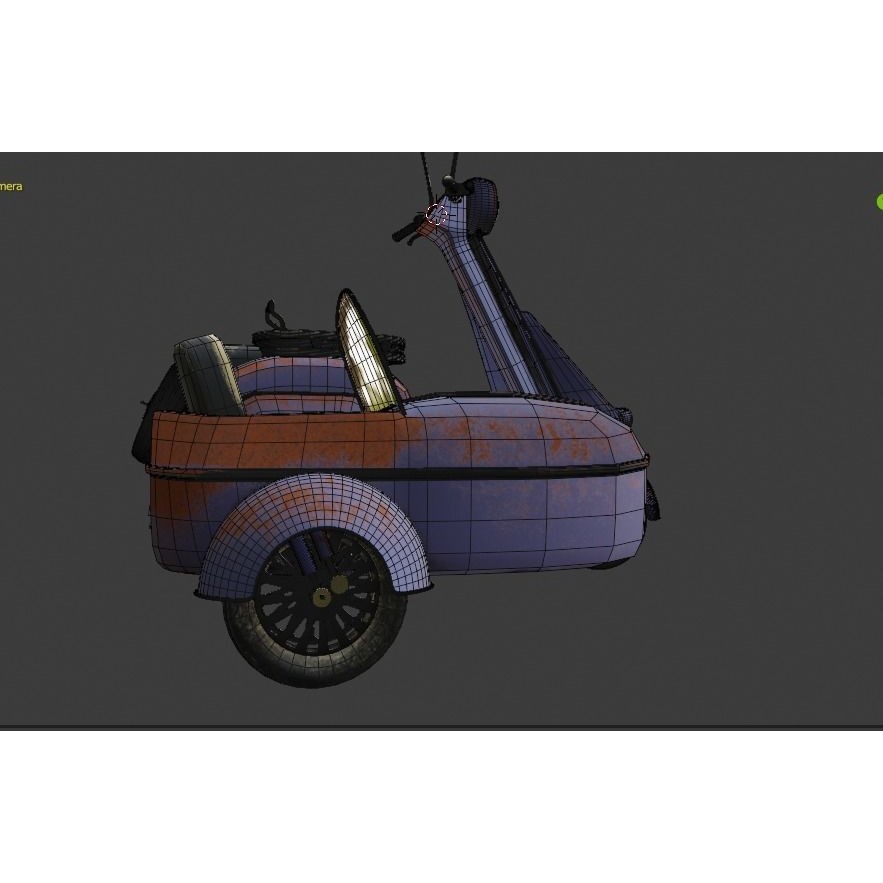 Old Scooter 3D Model – PBR Textured Vehicle Asset, FBX, OBJ - View 19