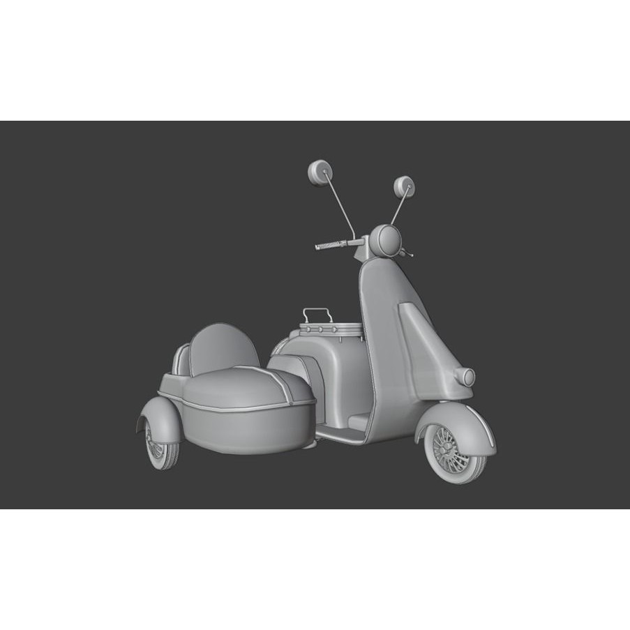Old Scooter 3D Model – PBR Textured Vehicle Asset, FBX, OBJ - View 20