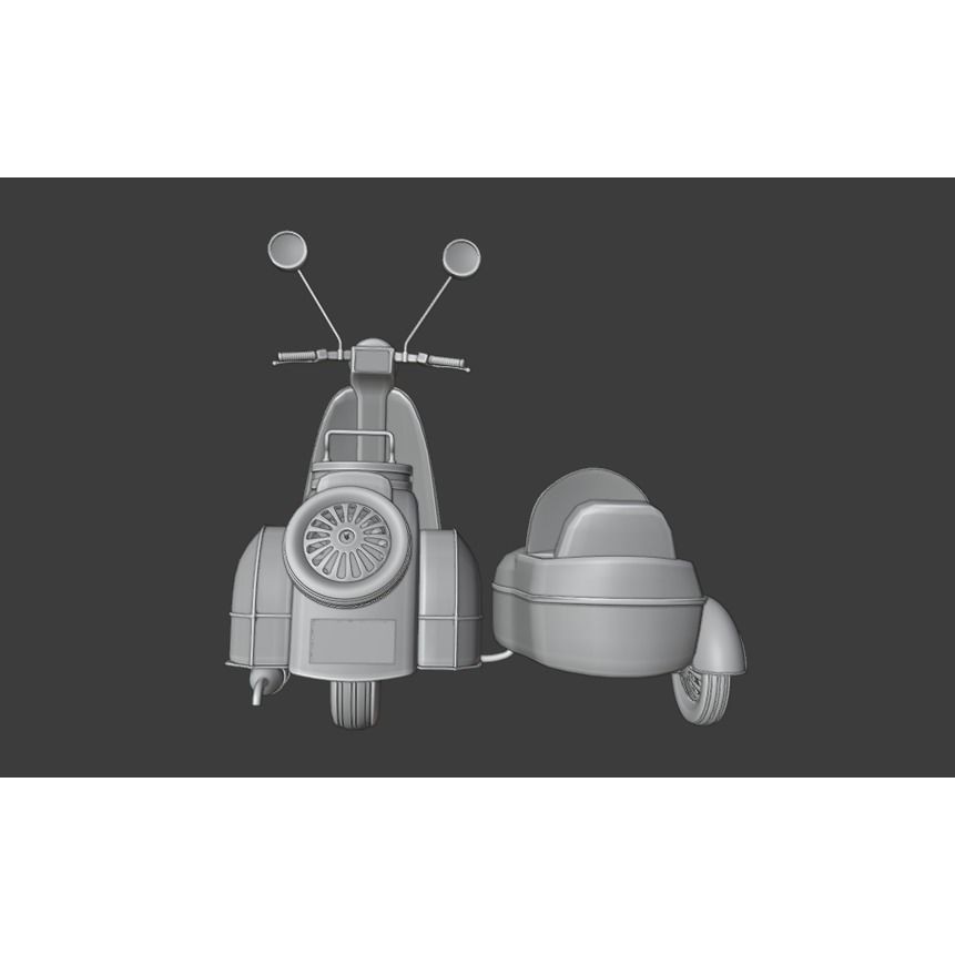 Old Scooter 3D Model – PBR Textured Vehicle Asset, FBX, OBJ - View 21