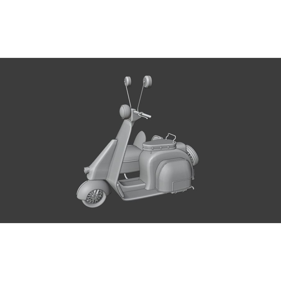 Old Scooter 3D Model – PBR Textured Vehicle Asset, FBX, OBJ - View 23