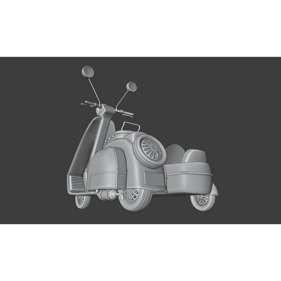 Old Scooter 3D Model – PBR Textured Vehicle Asset, FBX, OBJ - View 24