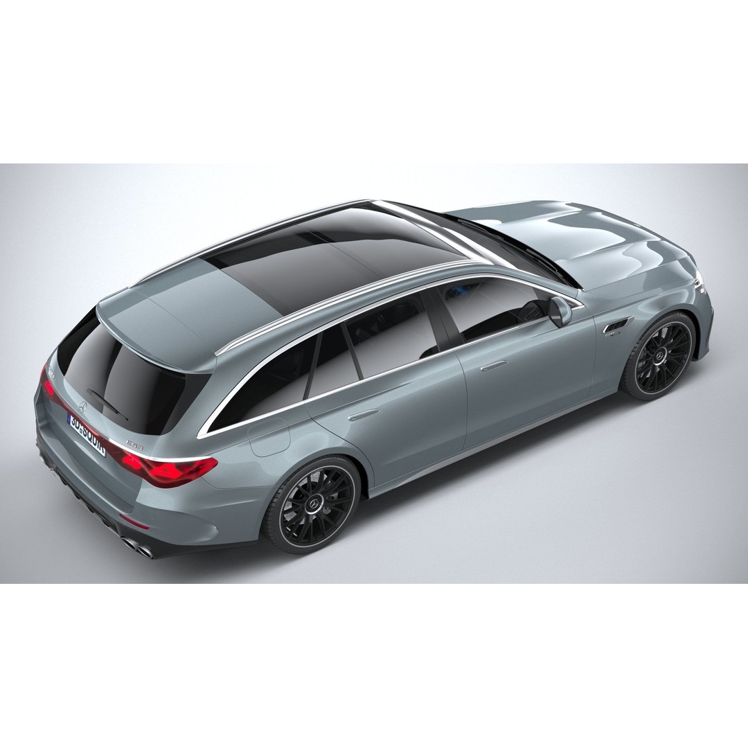 Mercedes-Benz E53 AMG Hybrid Estate 2025 3D Model – High Poly Game Asset, FBX, OBJ - View 12