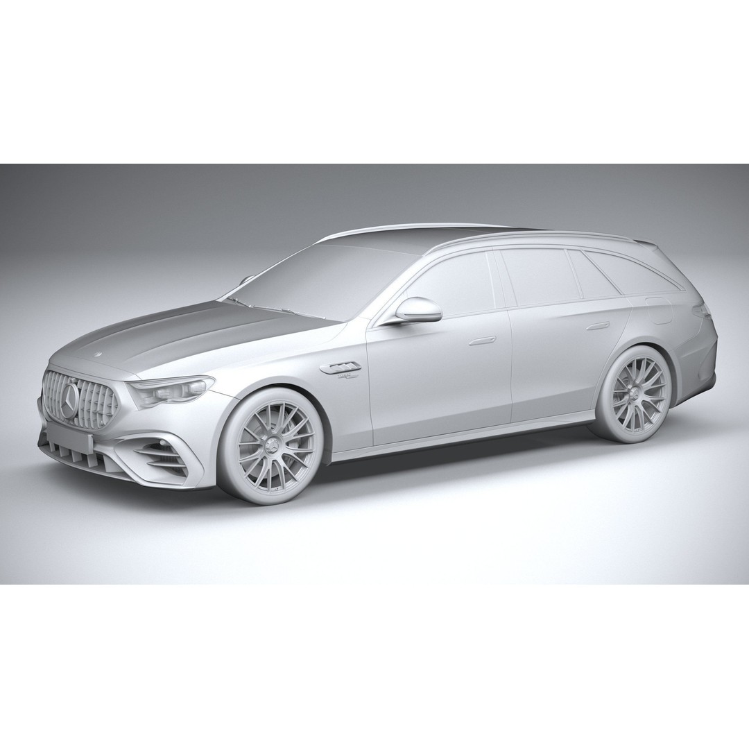 Mercedes-Benz E53 AMG Hybrid Estate 2025 3D Model – High Poly Game Asset, FBX, OBJ - View 21