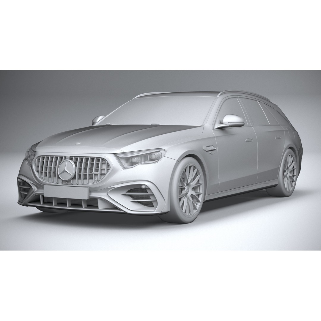 Mercedes-Benz E53 AMG Hybrid Estate 2025 3D Model – High Poly Game Asset, FBX, OBJ - View 22