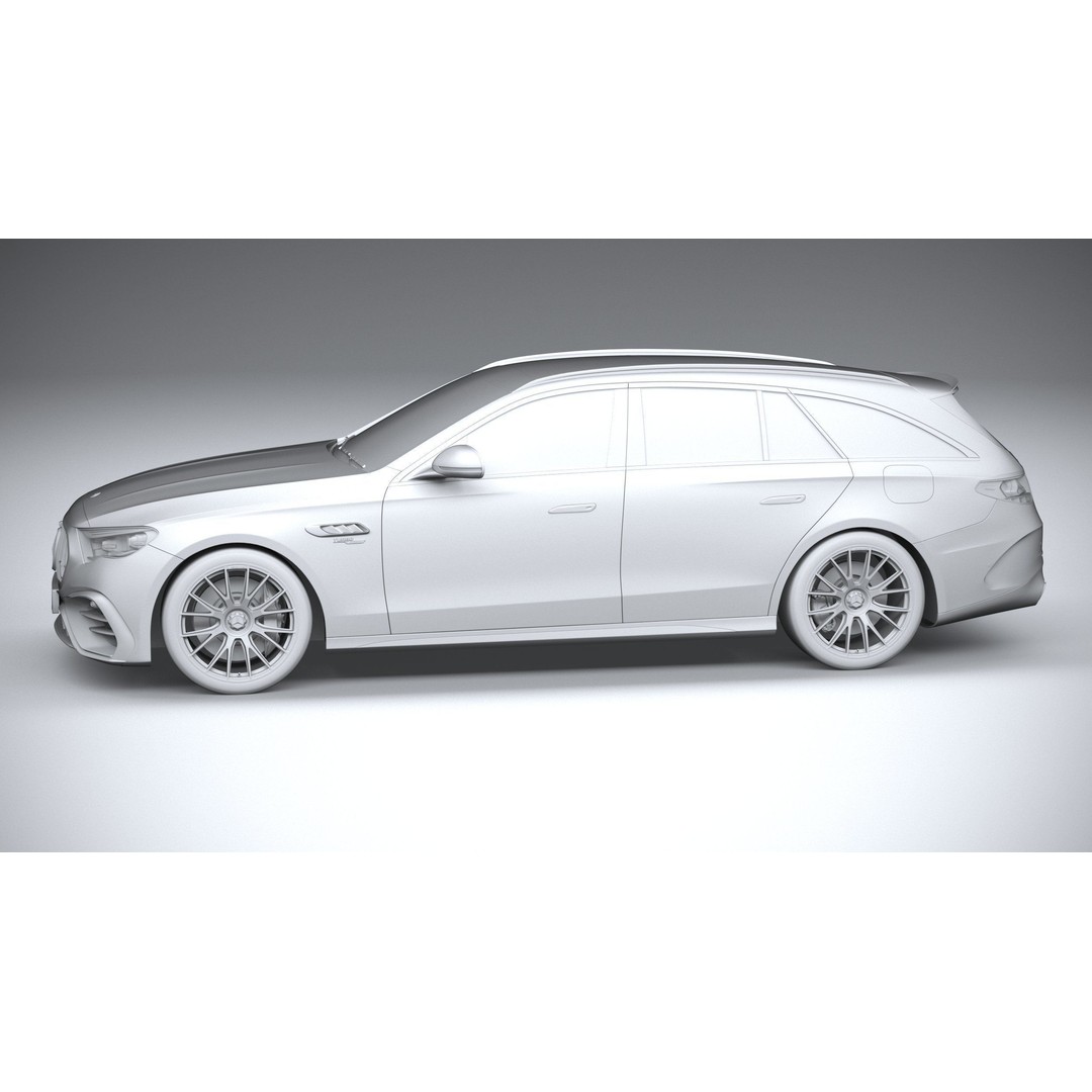 Mercedes-Benz E53 AMG Hybrid Estate 2025 3D Model – High Poly Game Asset, FBX, OBJ - View 24
