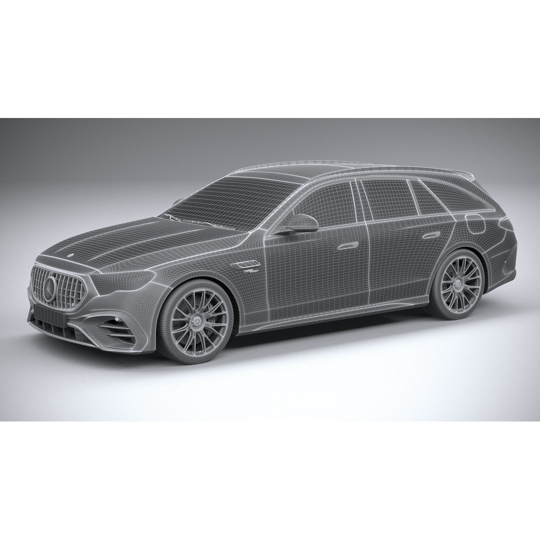 Mercedes-Benz E53 AMG Hybrid Estate 2025 3D Model – High Poly Game Asset, FBX, OBJ - View 28