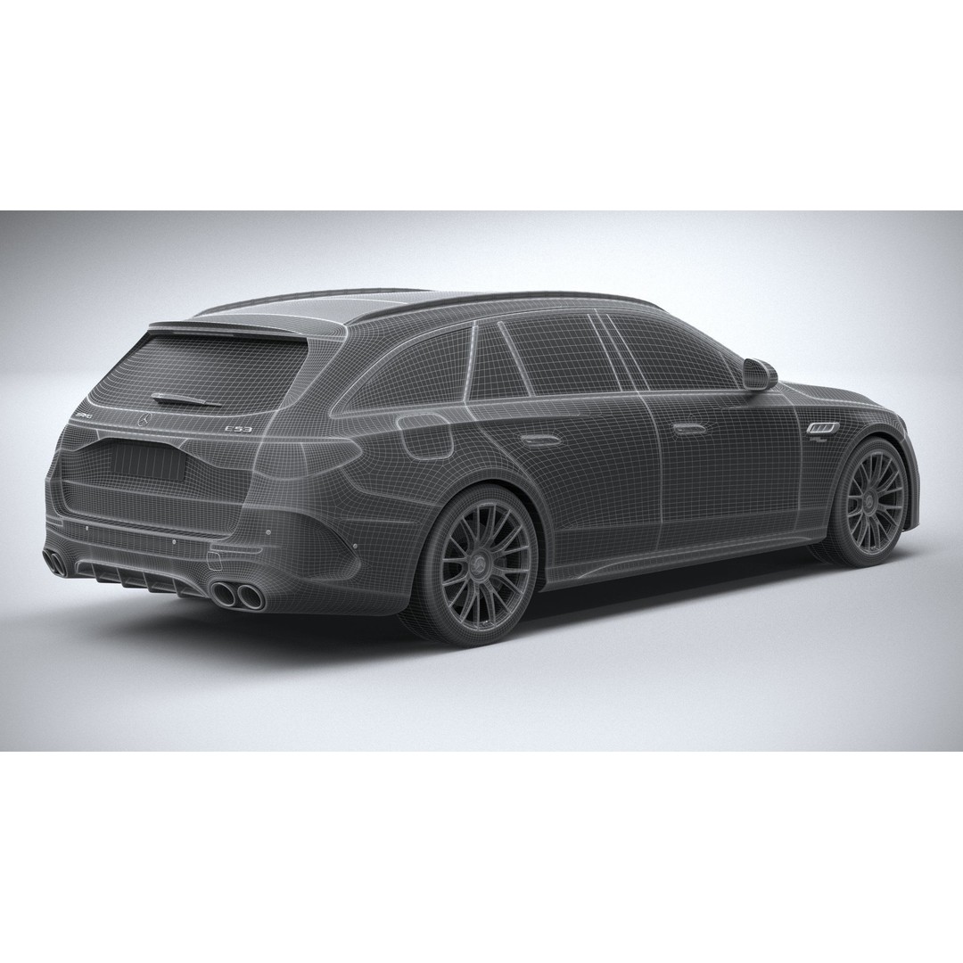 Mercedes-Benz E53 AMG Hybrid Estate 2025 3D Model – High Poly Game Asset, FBX, OBJ - View 29