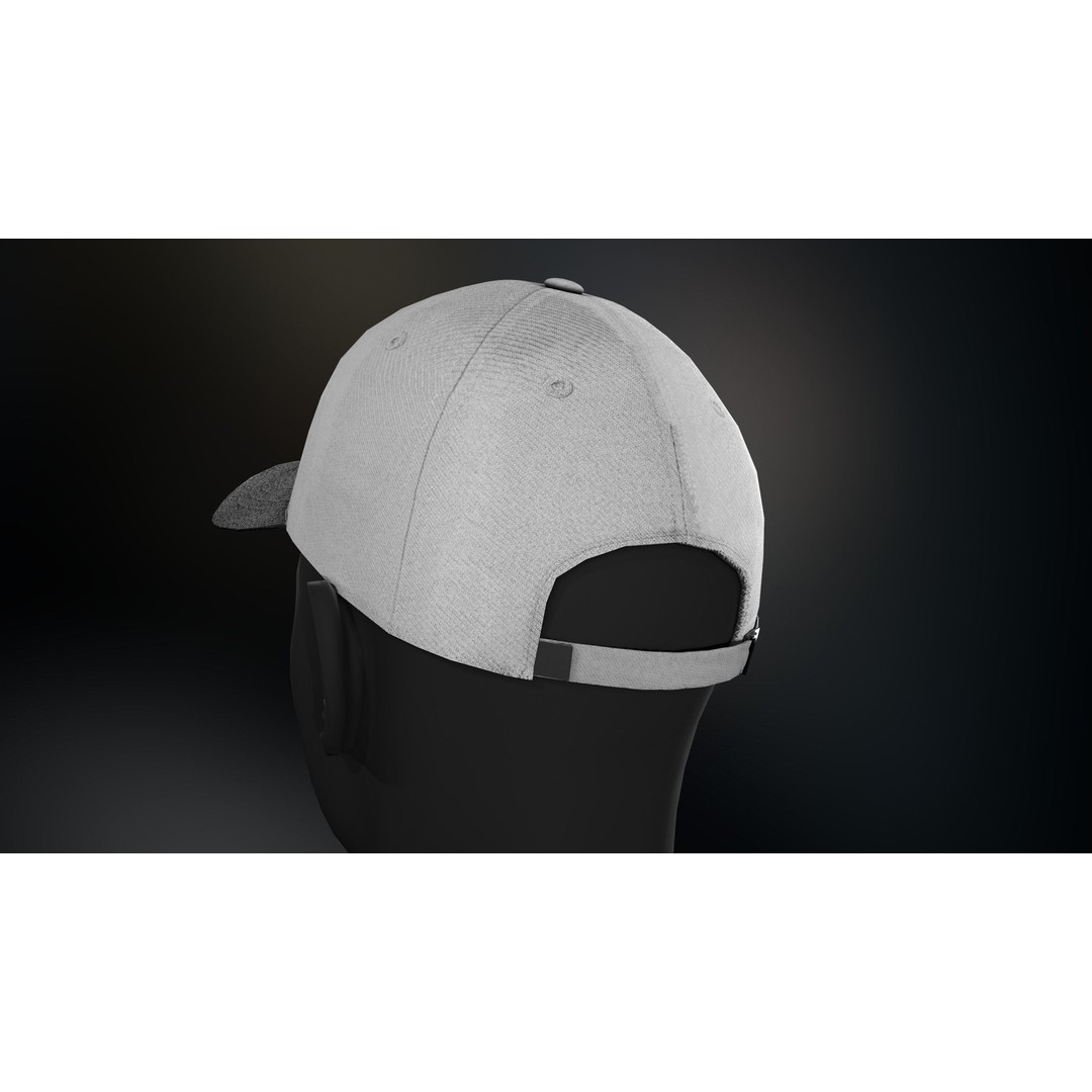 Black And White Basketball Hat 3D Model – Low Poly PBR Game Asset, FBX/OBJ - View 10