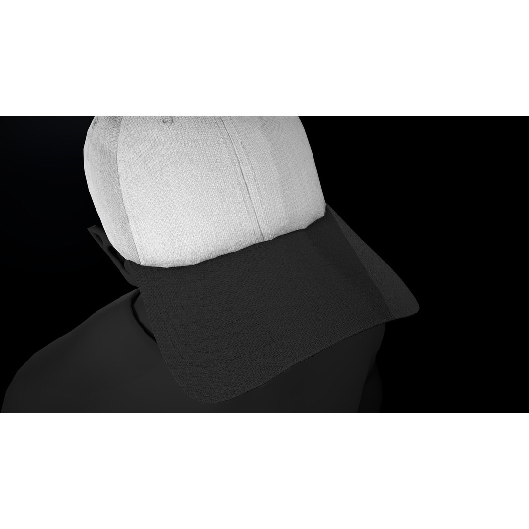 Black And White Basketball Hat 3D Model – Low Poly PBR Game Asset, FBX/OBJ - View 12