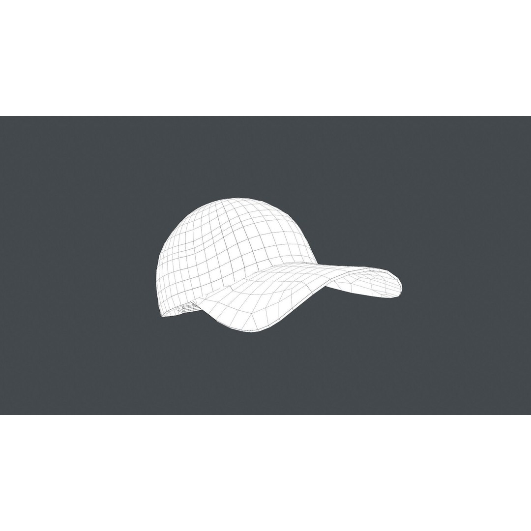 Black And White Basketball Hat 3D Model – Low Poly PBR Game Asset, FBX/OBJ - View 15