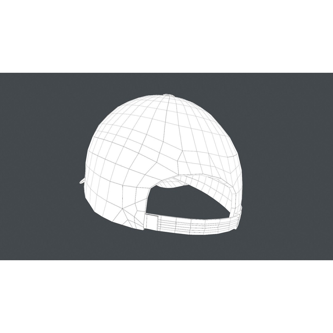 Black And White Basketball Hat 3D Model – Low Poly PBR Game Asset, FBX/OBJ - View 16