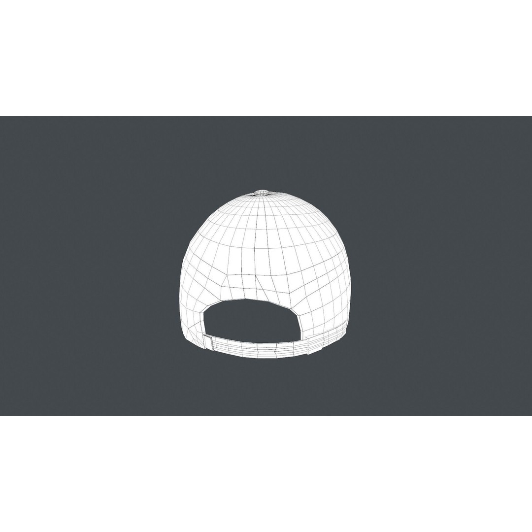 Black And White Basketball Hat 3D Model – Low Poly PBR Game Asset, FBX/OBJ - View 17