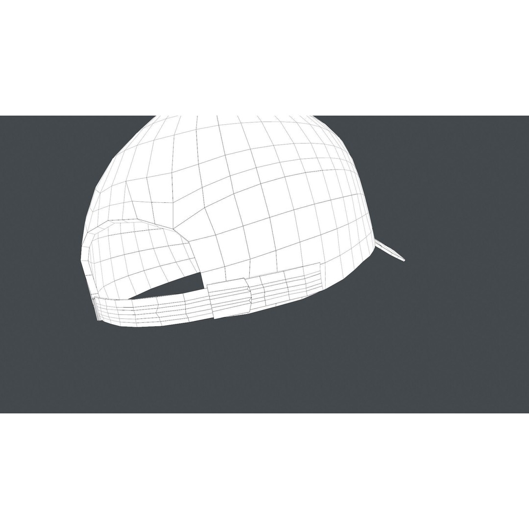 Black And White Basketball Hat 3D Model – Low Poly PBR Game Asset, FBX/OBJ - View 19