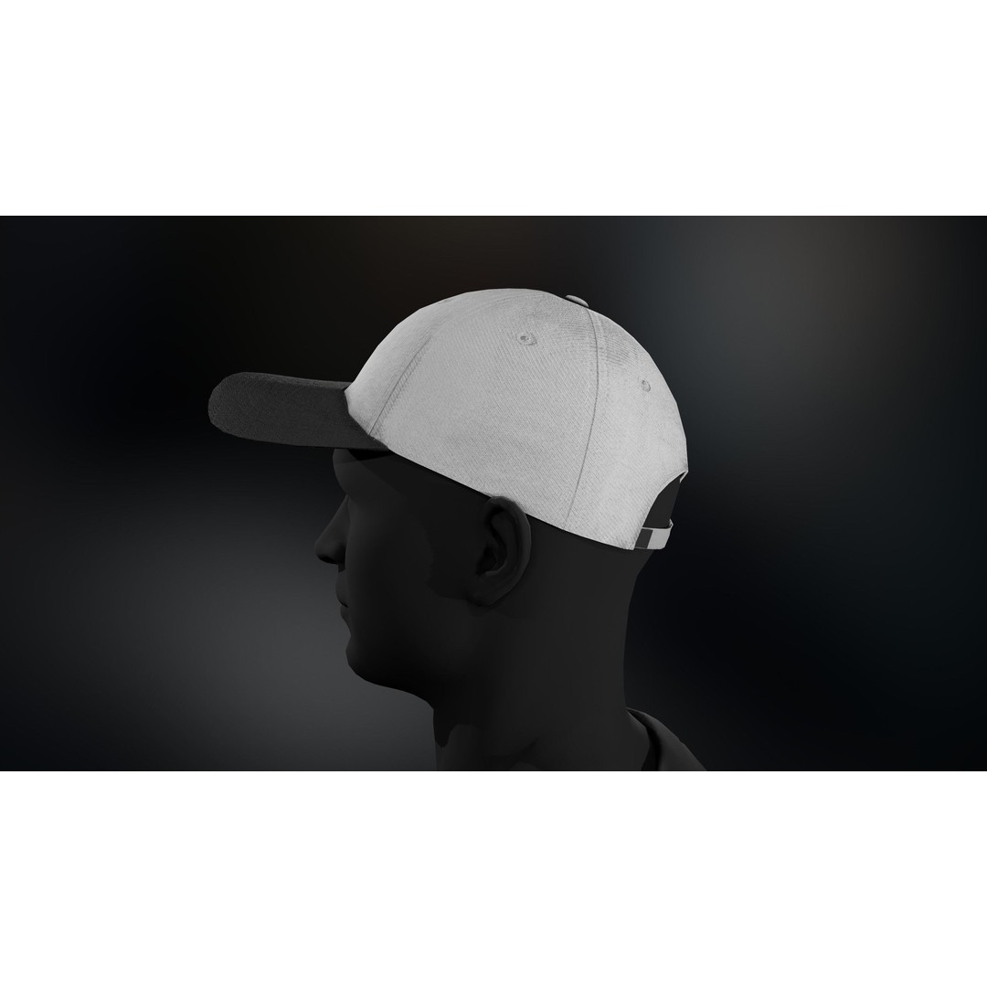 Black And White Basketball Hat 3D Model – Low Poly PBR Game Asset, FBX/OBJ - View 6