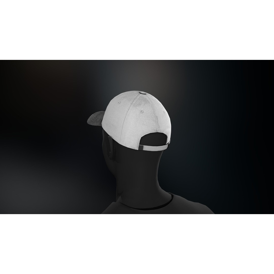 Black And White Basketball Hat 3D Model – Low Poly PBR Game Asset, FBX/OBJ - View 8