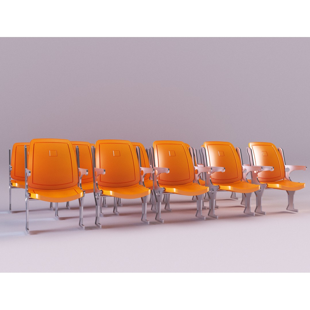 Stadium Chairs 3D Model – High Poly Game Asset, FBX, PBR Textures - View 10