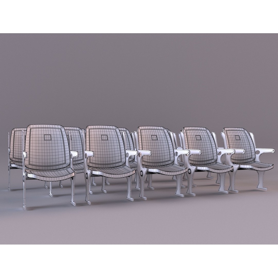 Stadium Chairs 3D Model – High Poly Game Asset, FBX, PBR Textures - View 11