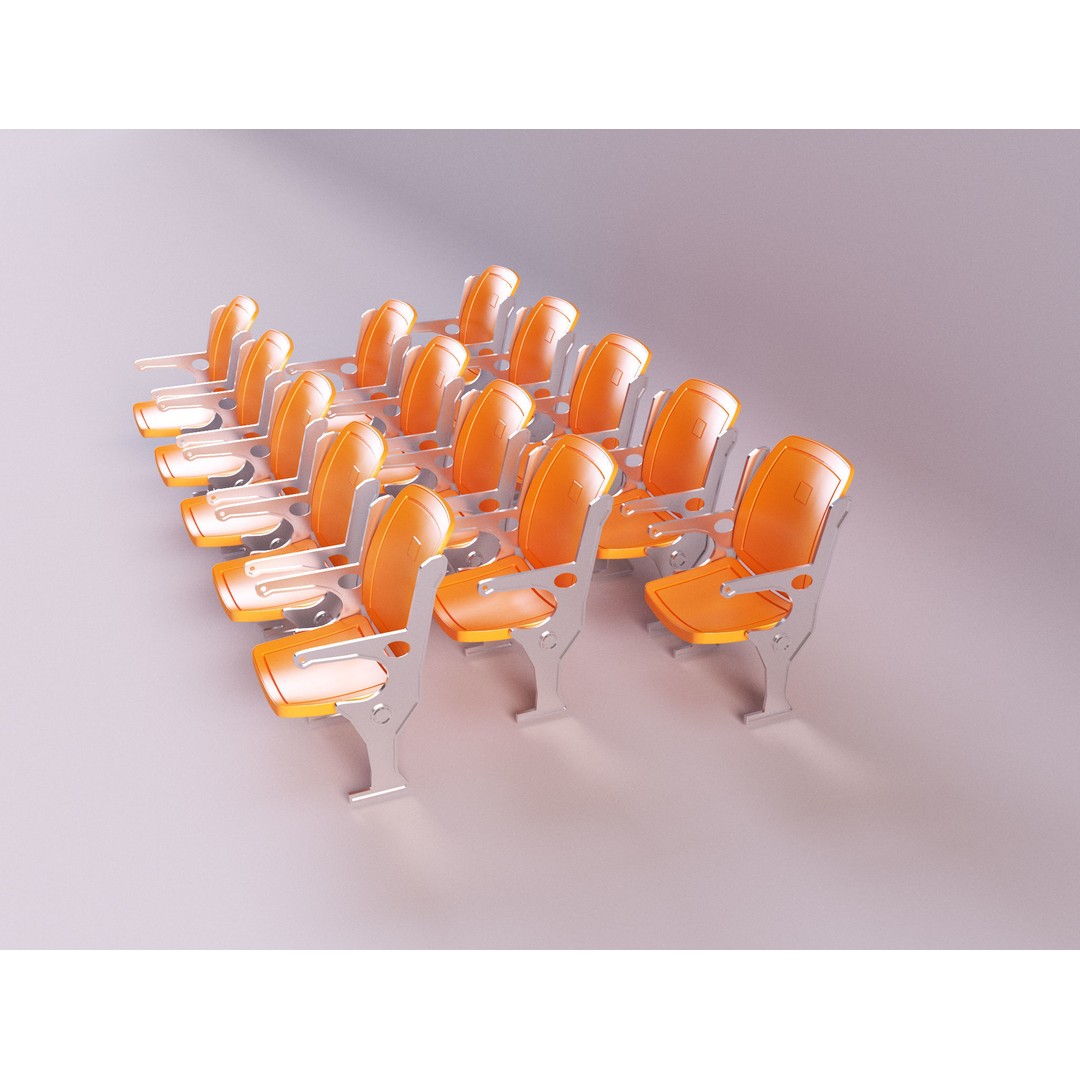 Stadium Chairs 3D Model – High Poly Game Asset, FBX, PBR Textures - View 12