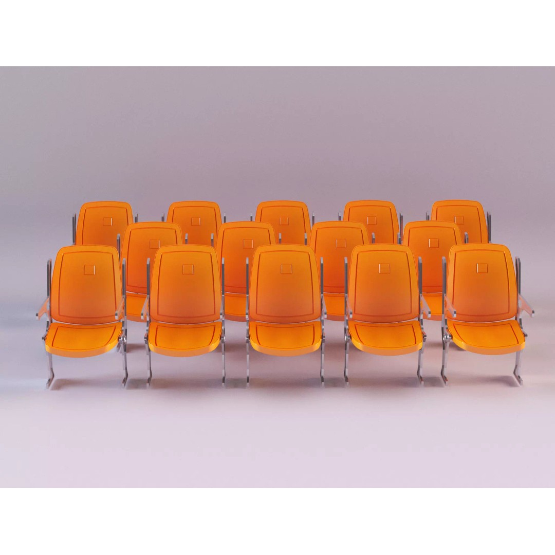 Stadium Chairs 3D Model – High Poly Game Asset, FBX, PBR Textures - View 2