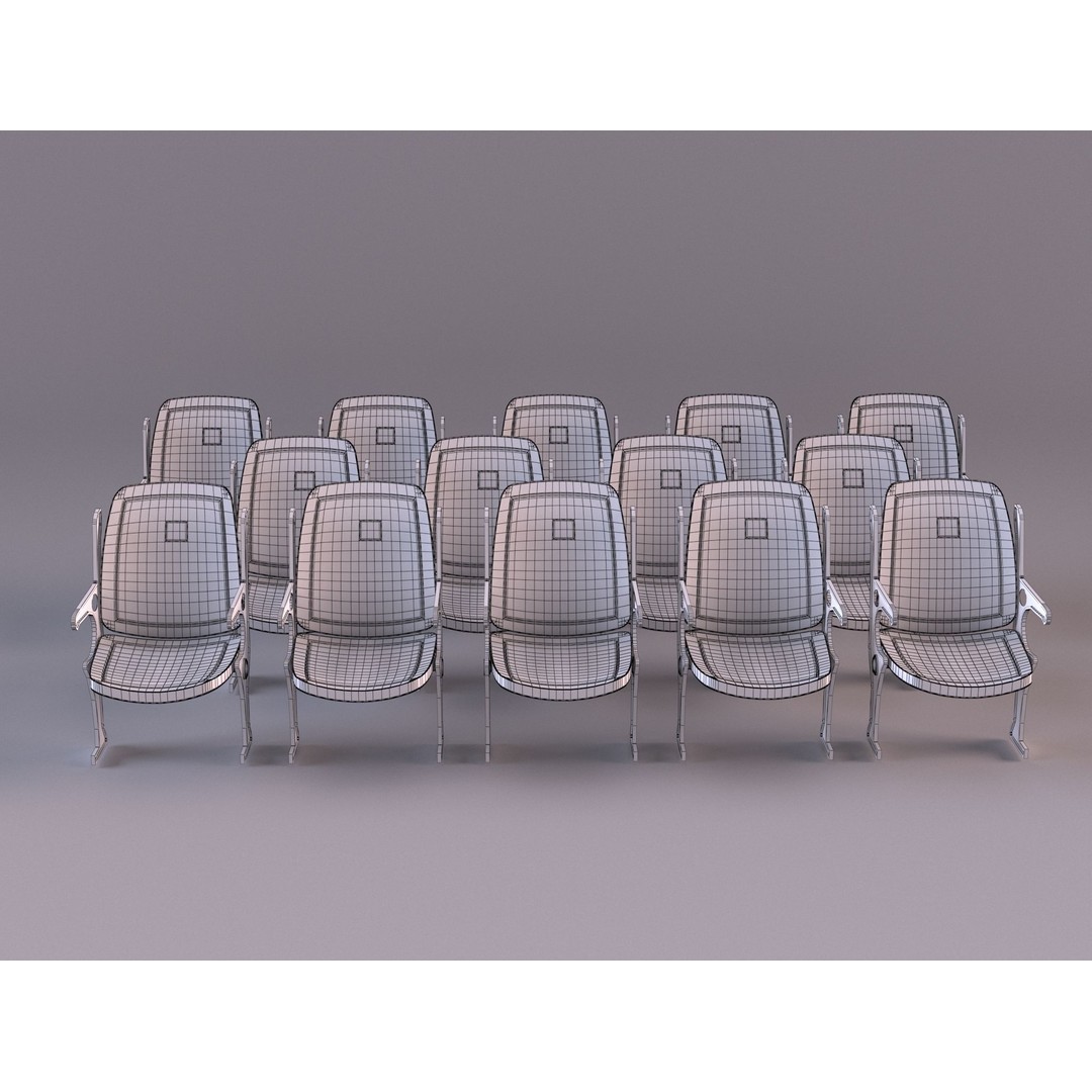 Stadium Chairs 3D Model – High Poly Game Asset, FBX, PBR Textures - View 3