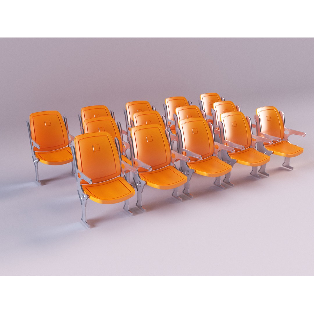 Stadium Chairs 3D Model – High Poly Game Asset, FBX, PBR Textures - View 4