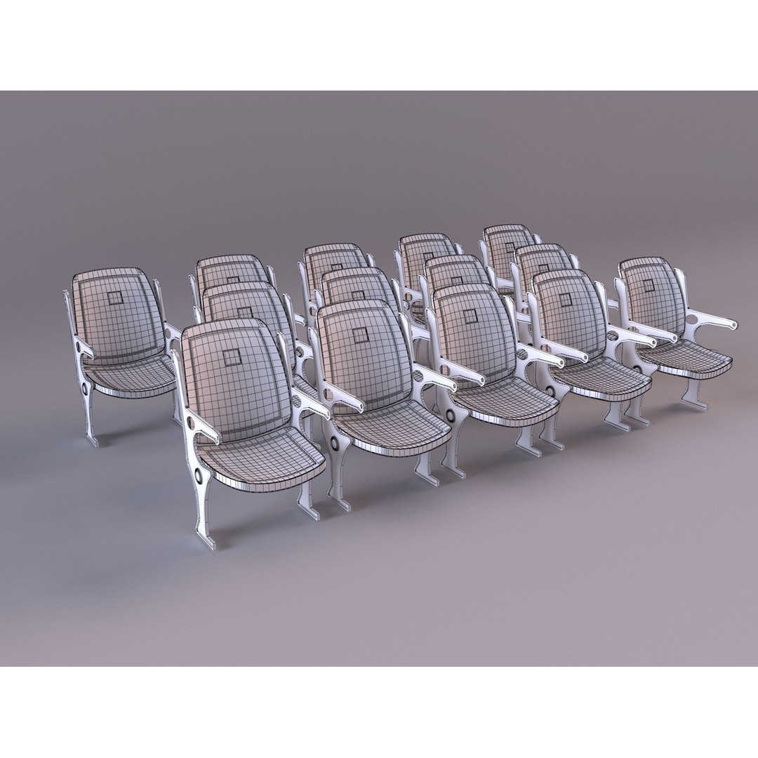 Stadium Chairs 3D Model – High Poly Game Asset, FBX, PBR Textures - View 5