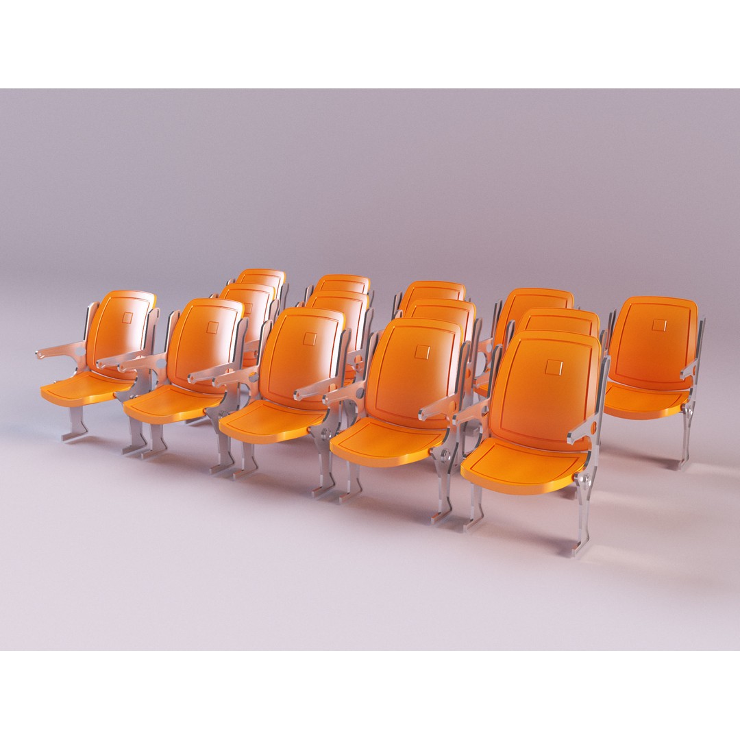 Stadium Chairs 3D Model – High Poly Game Asset, FBX, PBR Textures - View 6