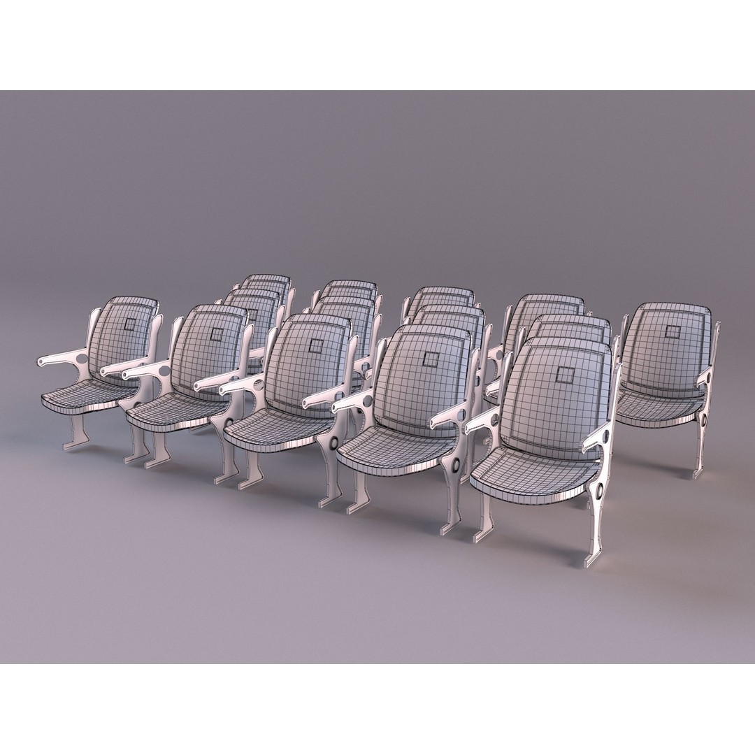 Stadium Chairs 3D Model – High Poly Game Asset, FBX, PBR Textures - View 7