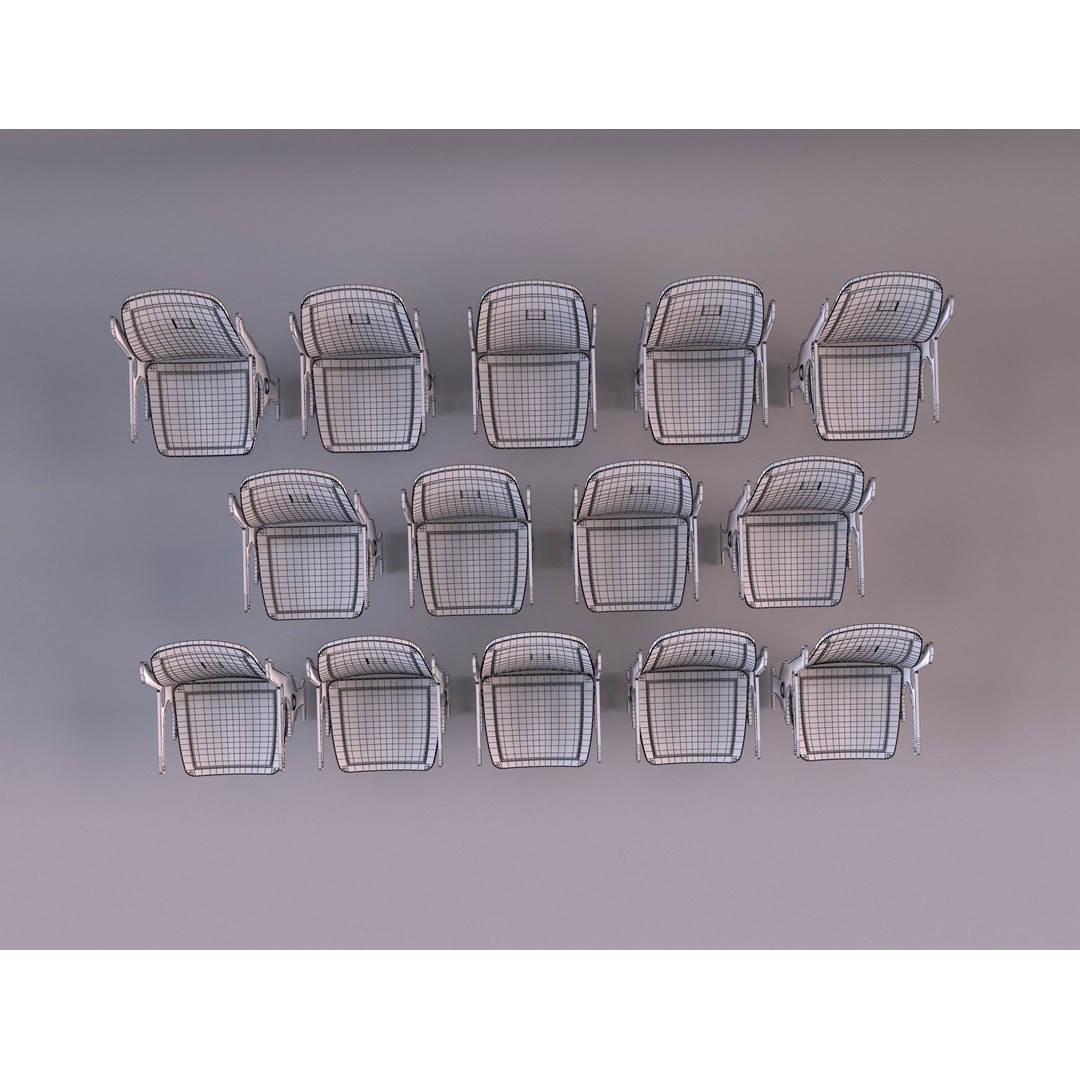 Stadium Chairs 3D Model – High Poly Game Asset, FBX, PBR Textures - View 9