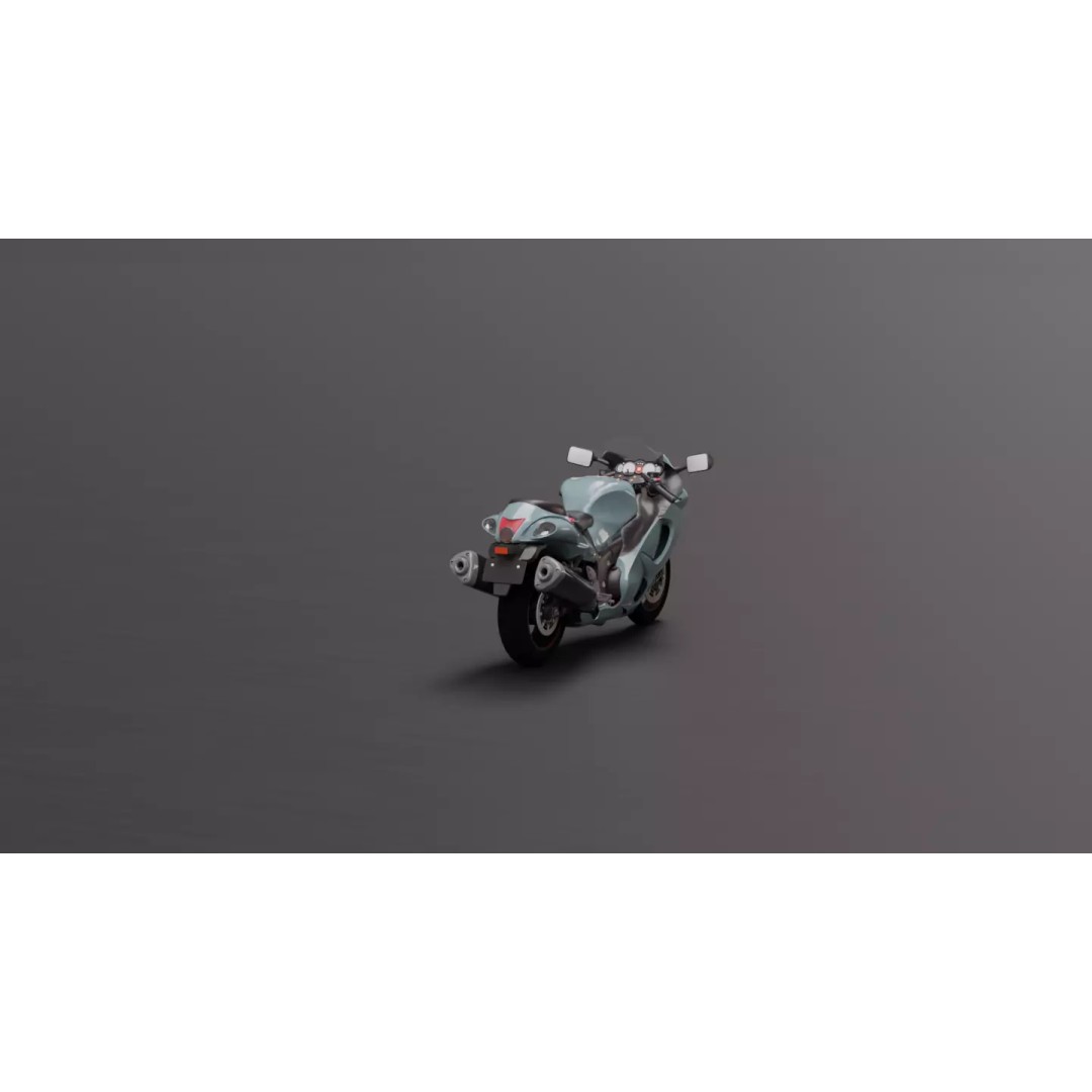 Suzuki Hayabusa 3D Model – High-Fidelity Motorcycle Asset, FBX - View 4