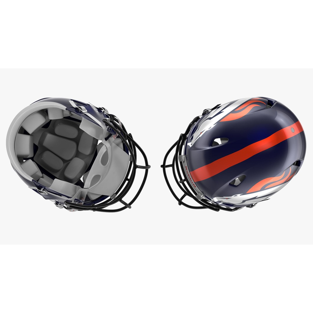 Denver Broncos Football Helmet 3D Model – High Poly PBR Asset, FBX, OBJ - View 10